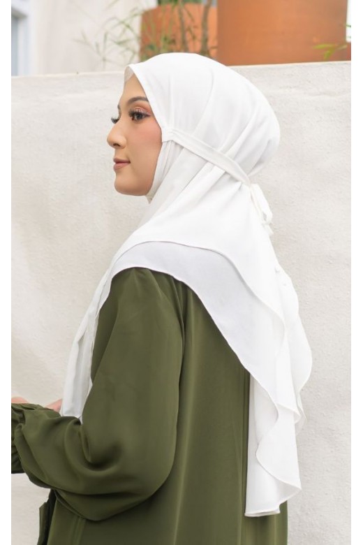 Bergo Khimar Azzura White